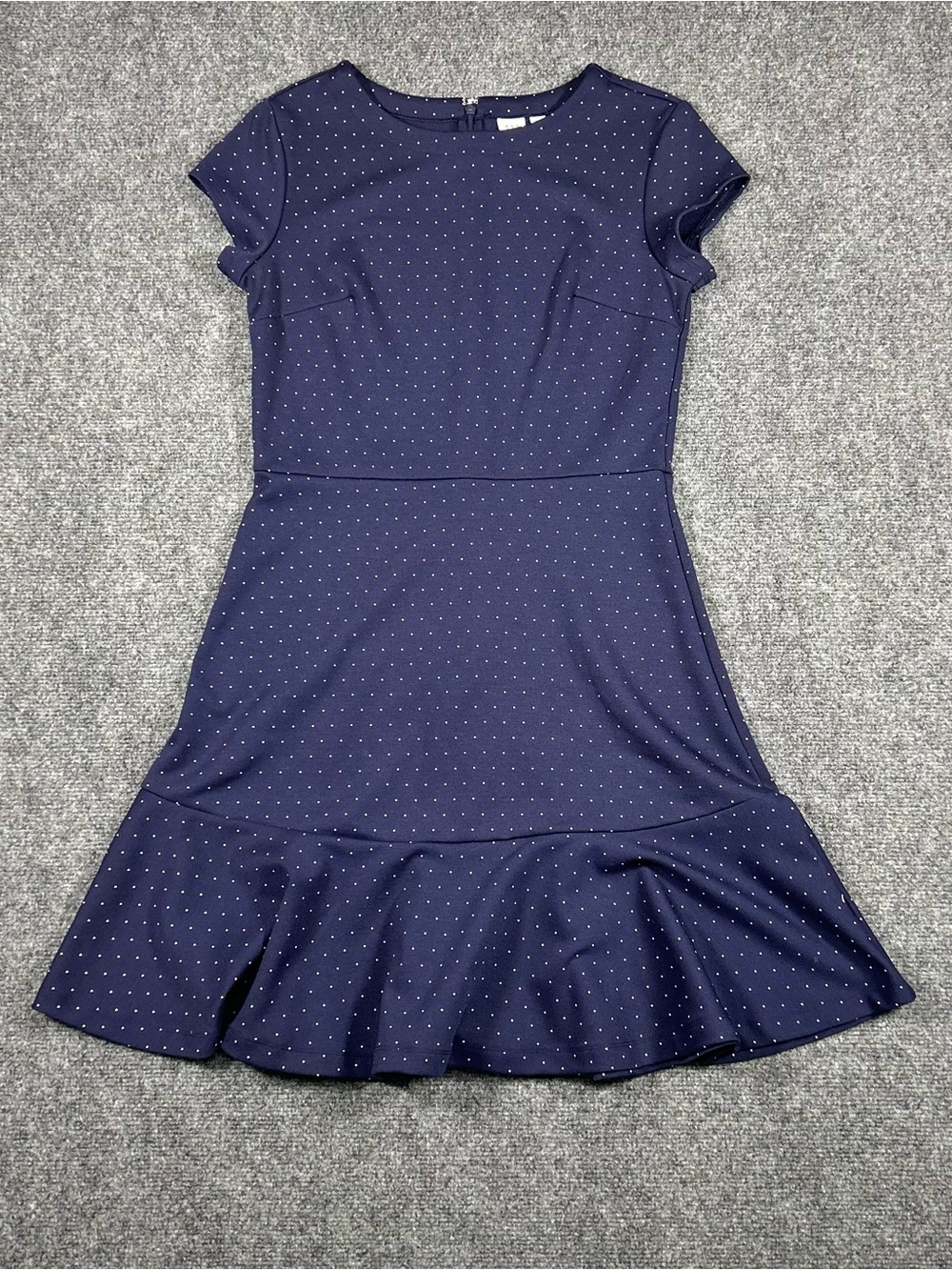 GAP Navy Polka Dot Mini Fit and Flare Dress Crew Neck Women’s Size 4